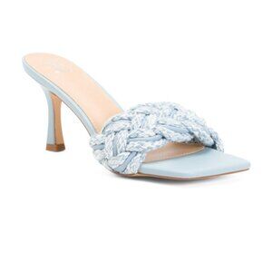 NY & C Womens Julie Slide, Square Heels, Rubber Outsole